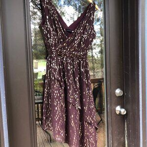 Addison Story, Plum & Gold cocktail dress